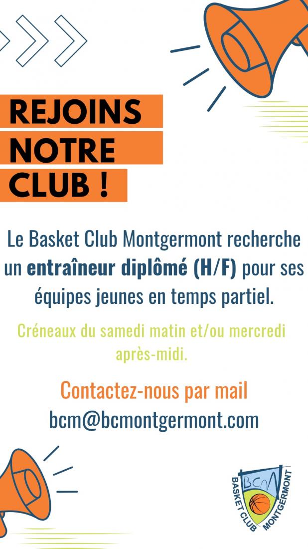Le BCM recrute un entraîneur (H/F) !