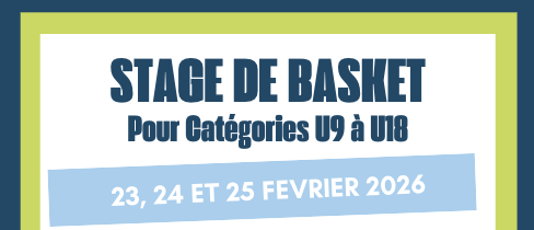 Stage Jeunes U9 à U18 pendant les vacances de Février