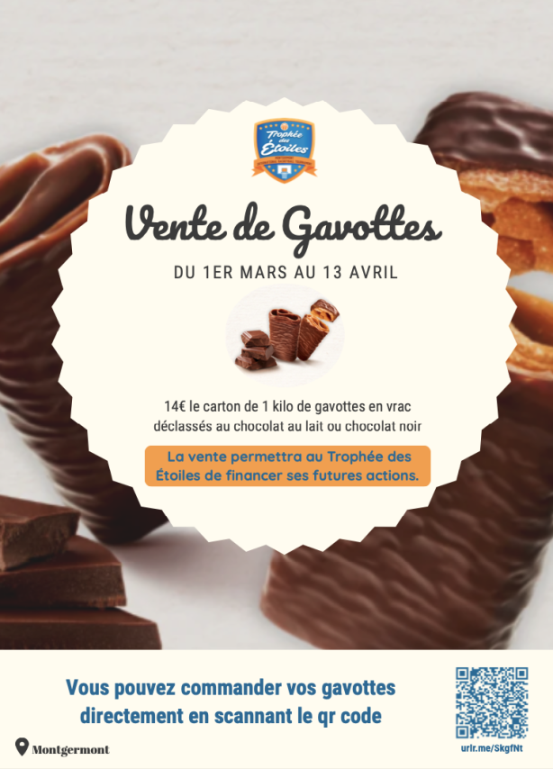 Vente de gavottes 🍫 – Soutenez le Trophée des Étoiles pour ses actions à venir !